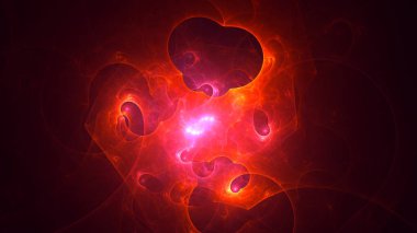 Soyut fraktal ışık arkaplanı 3 boyutlu oluşturuluyor