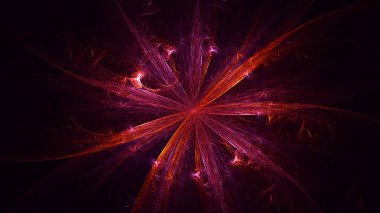 Soyut fraktal ışık arkaplanı 3 boyutlu oluşturuluyor