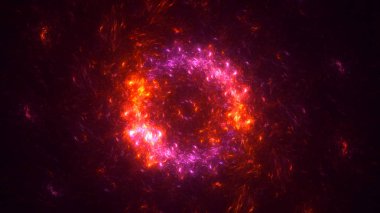 Soyut fraktal ışık arkaplanı 3 boyutlu oluşturuluyor