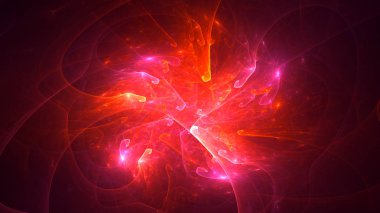 Soyut fraktal ışık arkaplanı 3 boyutlu oluşturuluyor