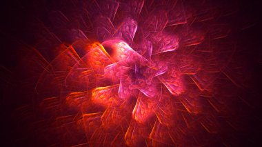 Soyut fraktal ışık arkaplanı 3 boyutlu oluşturuluyor