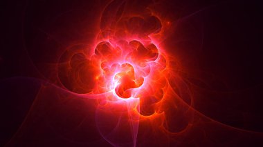 Soyut fraktal ışık arkaplanı 3 boyutlu oluşturuluyor