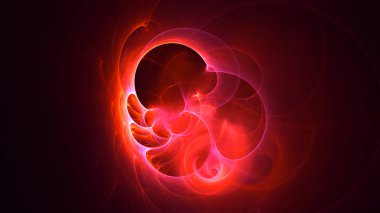 Soyut fraktal ışık arkaplanı 3 boyutlu oluşturuluyor