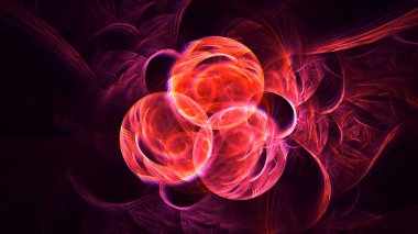 Soyut fraktal ışık arkaplanı 3 boyutlu oluşturuluyor