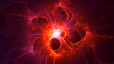 Soyut fraktal ışık arkaplanı 3 boyutlu oluşturuluyor