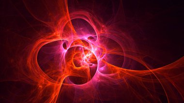 Soyut fraktal ışık arkaplanı 3 boyutlu oluşturuluyor