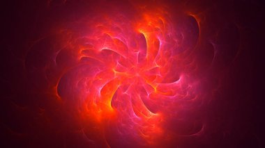 Soyut fraktal ışık arkaplanı 3 boyutlu oluşturuluyor