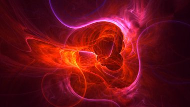 Soyut fraktal ışık arkaplanı 3 boyutlu oluşturuluyor