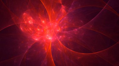 Soyut fraktal ışık arkaplanı 3 boyutlu oluşturuluyor