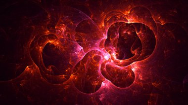 Soyut fraktal ışık arkaplanı 3 boyutlu oluşturuluyor