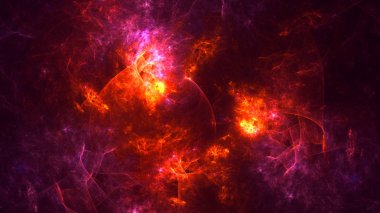 Soyut fraktal ışık arkaplanı 3 boyutlu oluşturuluyor