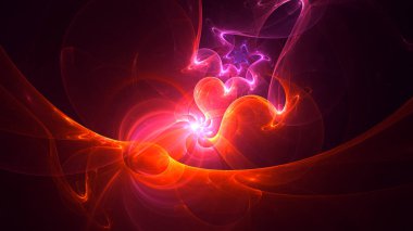 Soyut fraktal ışık arkaplanı 3 boyutlu oluşturuluyor