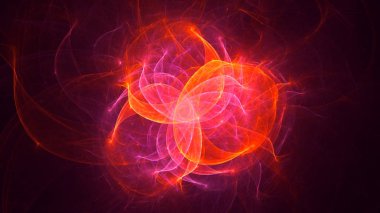 Soyut fraktal ışık arkaplanı 3 boyutlu oluşturuluyor