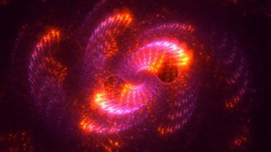 Soyut fraktal ışık arkaplanı 3 boyutlu oluşturuluyor