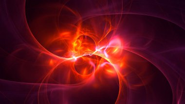 Soyut fraktal ışık arkaplanı 3 boyutlu oluşturuluyor