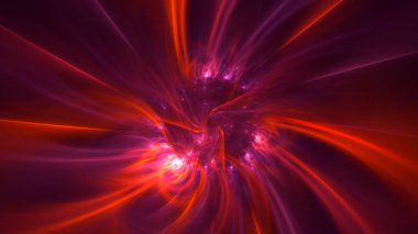 Soyut fraktal ışık arkaplanı 3 boyutlu oluşturuluyor