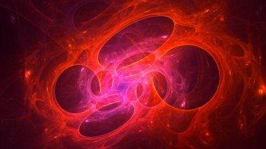 Soyut fraktal ışık arkaplanı 3 boyutlu oluşturuluyor