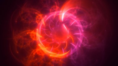 Soyut fraktal ışık arkaplanı 3 boyutlu oluşturuluyor