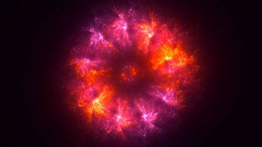 Soyut fraktal ışık arkaplanı 3 boyutlu oluşturuluyor