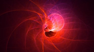 Soyut fraktal ışık arkaplanı 3 boyutlu oluşturuluyor