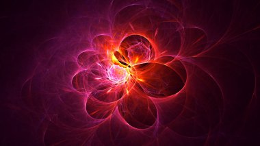 Soyut fraktal ışık arkaplanı 3 boyutlu oluşturuluyor