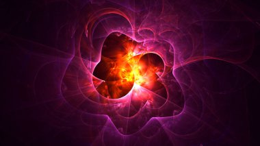 Soyut fraktal ışık arkaplanı 3 boyutlu oluşturuluyor