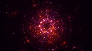 Soyut fraktal ışık arkaplanı 3 boyutlu oluşturuluyor