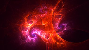 Soyut fraktal ışık arkaplanı 3 boyutlu oluşturuluyor