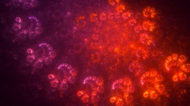 Soyut fraktal ışık arkaplanı 3 boyutlu oluşturuluyor