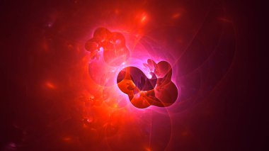 Soyut fraktal ışık arkaplanı 3 boyutlu oluşturuluyor