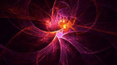 Soyut fraktal ışık arkaplanı 3 boyutlu oluşturuluyor
