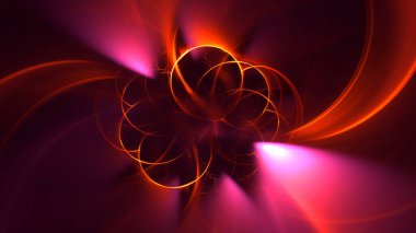 Soyut fraktal ışık arkaplanı 3 boyutlu oluşturuluyor