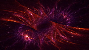 Soyut fraktal ışık arkaplanı 3 boyutlu oluşturuluyor