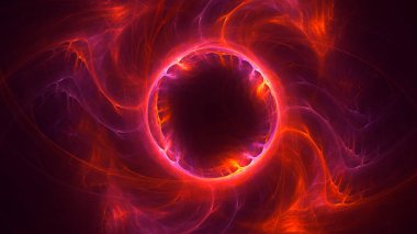 Soyut fraktal ışık arkaplanı 3 boyutlu oluşturuluyor