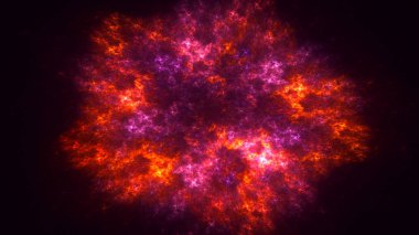 Soyut fraktal ışık arkaplanı 3 boyutlu oluşturuluyor