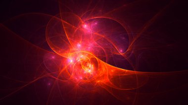 Soyut fraktal ışık arkaplanı 3 boyutlu oluşturuluyor