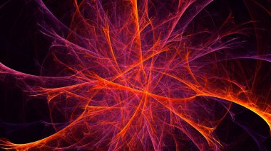 Soyut fraktal ışık arkaplanı 3 boyutlu oluşturuluyor