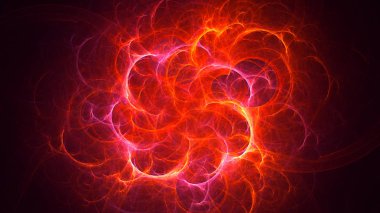 Soyut fraktal ışık arkaplanı 3 boyutlu oluşturuluyor