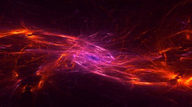 Soyut fraktal ışık arkaplanı 3 boyutlu oluşturuluyor