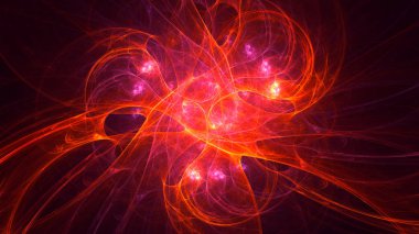 Soyut fraktal ışık arkaplanı 3 boyutlu oluşturuluyor