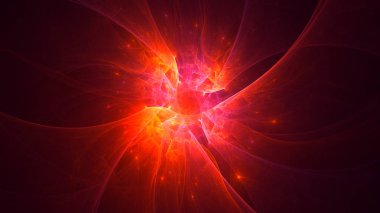 Soyut fraktal ışık arkaplanı 3 boyutlu oluşturuluyor