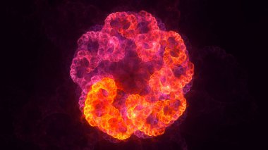 Soyut fraktal ışık arkaplanı 3 boyutlu oluşturuluyor