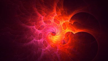 Soyut fraktal ışık arkaplanı 3 boyutlu oluşturuluyor