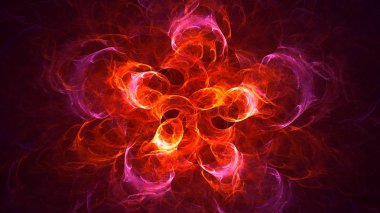 Soyut fraktal ışık arkaplanı 3 boyutlu oluşturuluyor