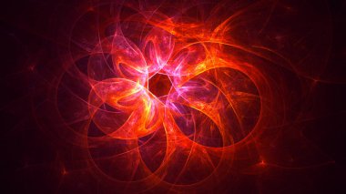 Soyut fraktal ışık arkaplanı 3 boyutlu oluşturuluyor