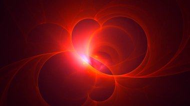 Soyut fraktal ışık arkaplanı 3 boyutlu oluşturuluyor