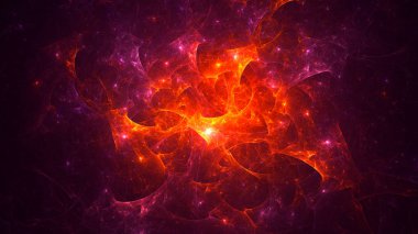 Soyut fraktal ışık arkaplanı 3 boyutlu oluşturuluyor