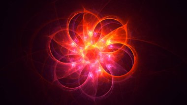 Soyut fraktal ışık arkaplanı 3 boyutlu oluşturuluyor