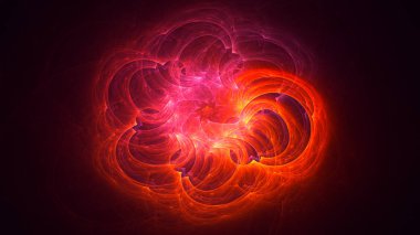 Soyut fraktal ışık arkaplanı 3 boyutlu oluşturuluyor