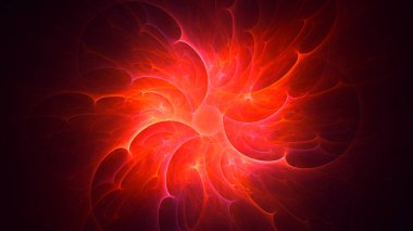 Soyut fraktal ışık arkaplanı 3 boyutlu oluşturuluyor